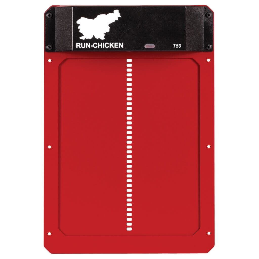 Red RUN-CHICKEN T50 automatic coop door